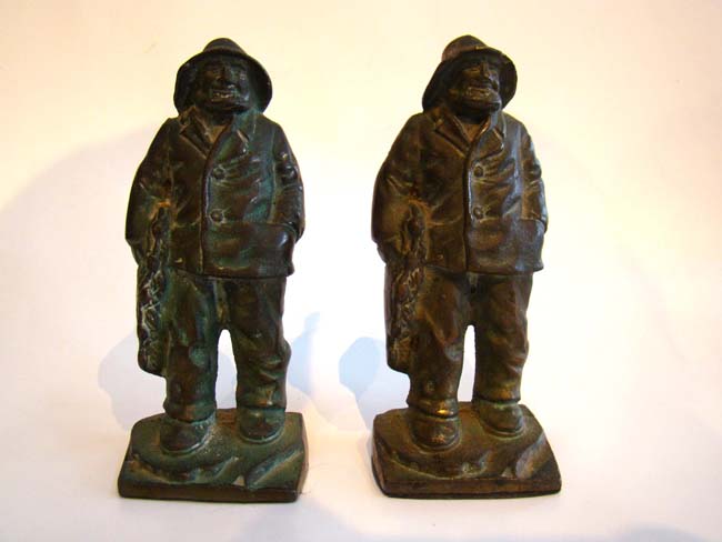 A pair of cast iron "Old Salt" bookends circa 1920 by Littco Mfg.